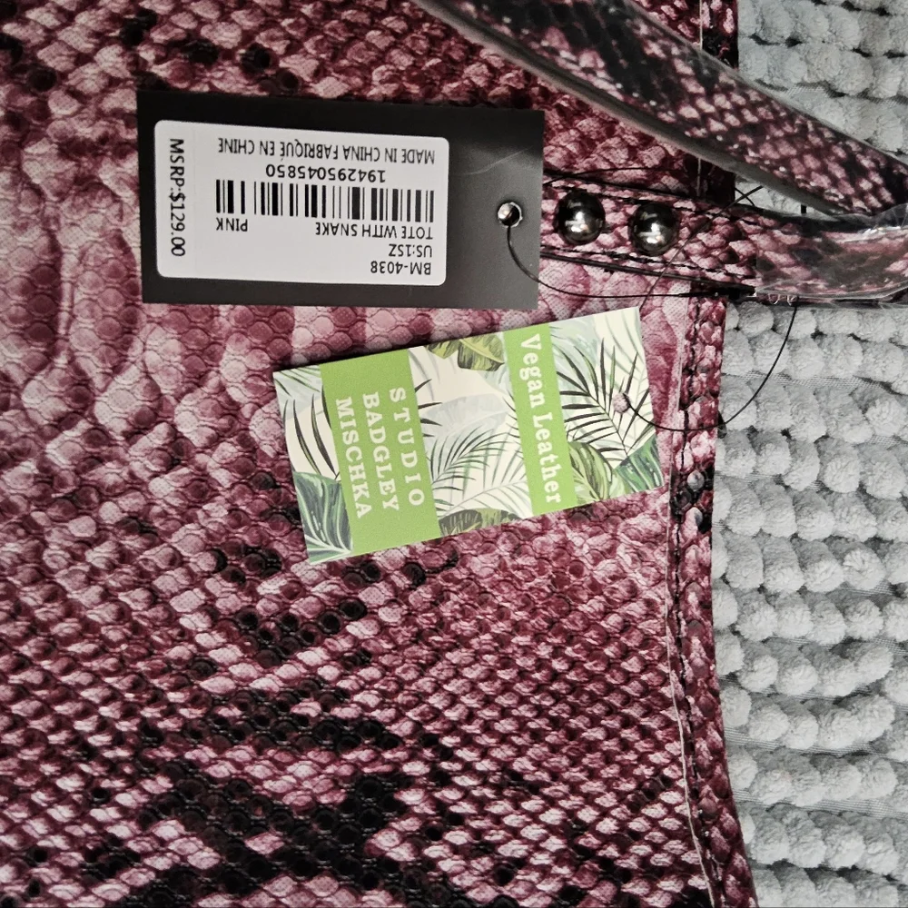 NWT Badgley Mischka Snake Print Design Tote